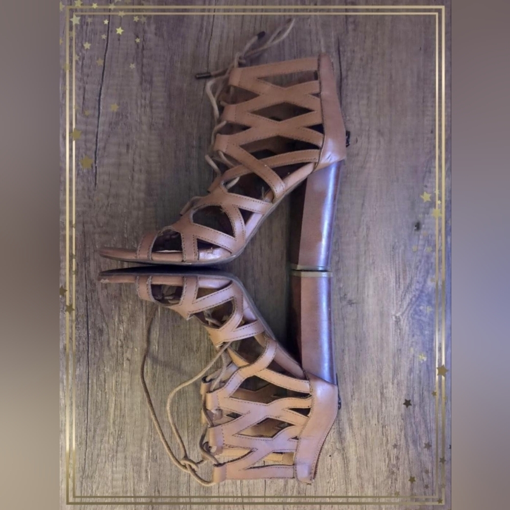 Elegant Tan Strappy Heels